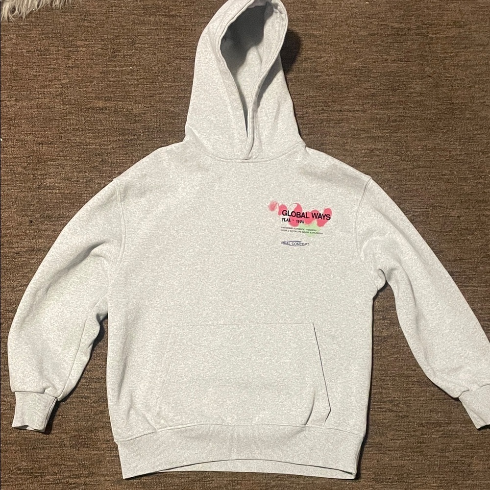 Zara Gray Sweatshirt with Pink and Black Print